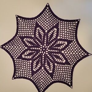 Elegant Purple Crochet Table Linen